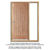 Norfolk Flush Exterior Oak Front Door and Frame Set - One Unglazed Side Screen
