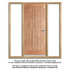 Norfolk Flush Exterior Oak Front Door and Frame Set - Two Unglazed Side Screens