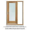 External Shaker 1L Oak Front Door - Clear Double Glazing - One Unglazed Side Screen