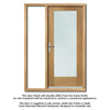External Shaker 1L Oak Front Door - Clear Double Glazing - One Unglazed Side Screen