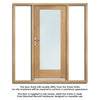 External Shaker 1L Oak Front Door - Clear Double Glazing - Two Unglazed Side Screens