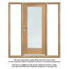 External Shaker 1L Oak Front Door - Clear Double Glazing - Two Unglazed Side Screens