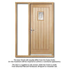 Suffolk Exterior Oak Front Door and Frame Set - Part Frosted Double Glazing - One Unglazed Side Screen