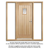 Suffolk Exterior Oak Front Door and Frame Set - Part Frosted Double Glazing - Two Unglazed Side Screens