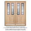 Salisbury External Oak Double Door and Frame Set - Semi Obscure Zinc Double Glazing