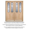 External Double Door & Frame Set - Salisbury Oak - Semi Obscure Zinc Double Glazing