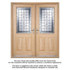 Winchester External Oak Double Door and Frame Set - Semi Obscure Zinc Double Glazing