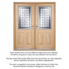 External Double Door & Frame Set - Winchester Oak - Semi Obscure Zinc Double Glazing