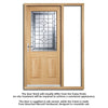 Winchester Exterior Oak Front Door and Frame Set - Part Frosted Double Glazing - One Unglazed Side Screen