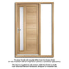 Goodwood Exterior Oak Front Door and Frame Set - Frosted Double Glazing - One Unglazed Side Screen