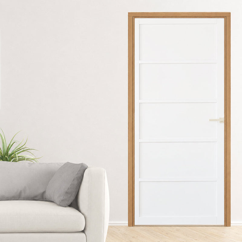 Made to Size Single Interior Unfinished Oak Veneered Frame - For 30 Minute Fire Doors