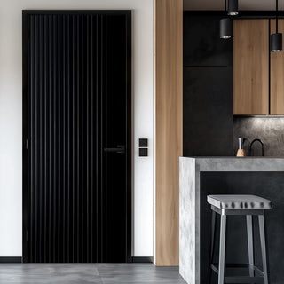 Image: Malmo Black Flush Fire Internal Door - 1/2 Hour Fire Rated - Prefinished