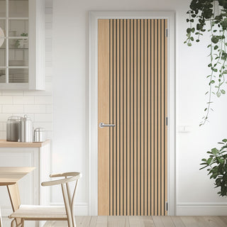 Image: Malmo Oak Flush Fire Internal Door - 1/2 Hour Fire Rated - Prefinished