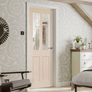 Image: Prefinished Malton Shaker Door - Clear Glass - Choose Your Colour