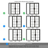 ThruEasi Black Room Divider - Malvern Clear Glass Prefinished Door Pair with Full Glass Side