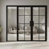 BlackRoom Divider - Malvern Clear Glass Prefinished Door Pair with Full Glass Side