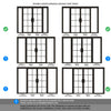 BlackRoom Divider - Malvern Clear Glass Prefinished Door Pair with Full Glass Sides