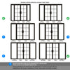 ThruEasi Black Room Divider - Malvern Clear Glass Prefinished Door Pair with Full Glass Sides