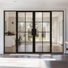 BlackRoom Divider - Malvern Clear Glass Prefinished Door Pair with Full Glass Sides