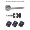 Three Pack Forme Boston Designer Lever on Minimal Round Rose Urban Graphite Combo Handle Pack