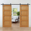 Double Sliding Door & Black Barn Track - Mersey Oak Doors