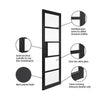 Top Mounted Stainless Steel Sliding Track & Double Door - Industrial Metro Black Internal Door - Clear Glass - Prefinished