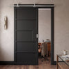 Top Mounted Stainless Steel Sliding Track & Door - Industrial Metro Black Panel Internal Door - Prefinished