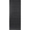 SpaceEasi Top Mounted Black Folding Track & Double Door - Industrial Metro Black Panel Internal Door - Prefinished