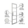 Sirius Tubular Stainless Steel Sliding Track & Door - Industrial Metro White Internal Door - Clear Glass - Prefinished