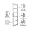 Sirius Tubular Stainless Steel Sliding Track & Door - Industrial Metro White Internal Door - Clear Glass - Prefinished
