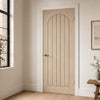 Mexicano Blonde Oak Internal Door - Arched Square Top & Vertical Lining - Prefinished