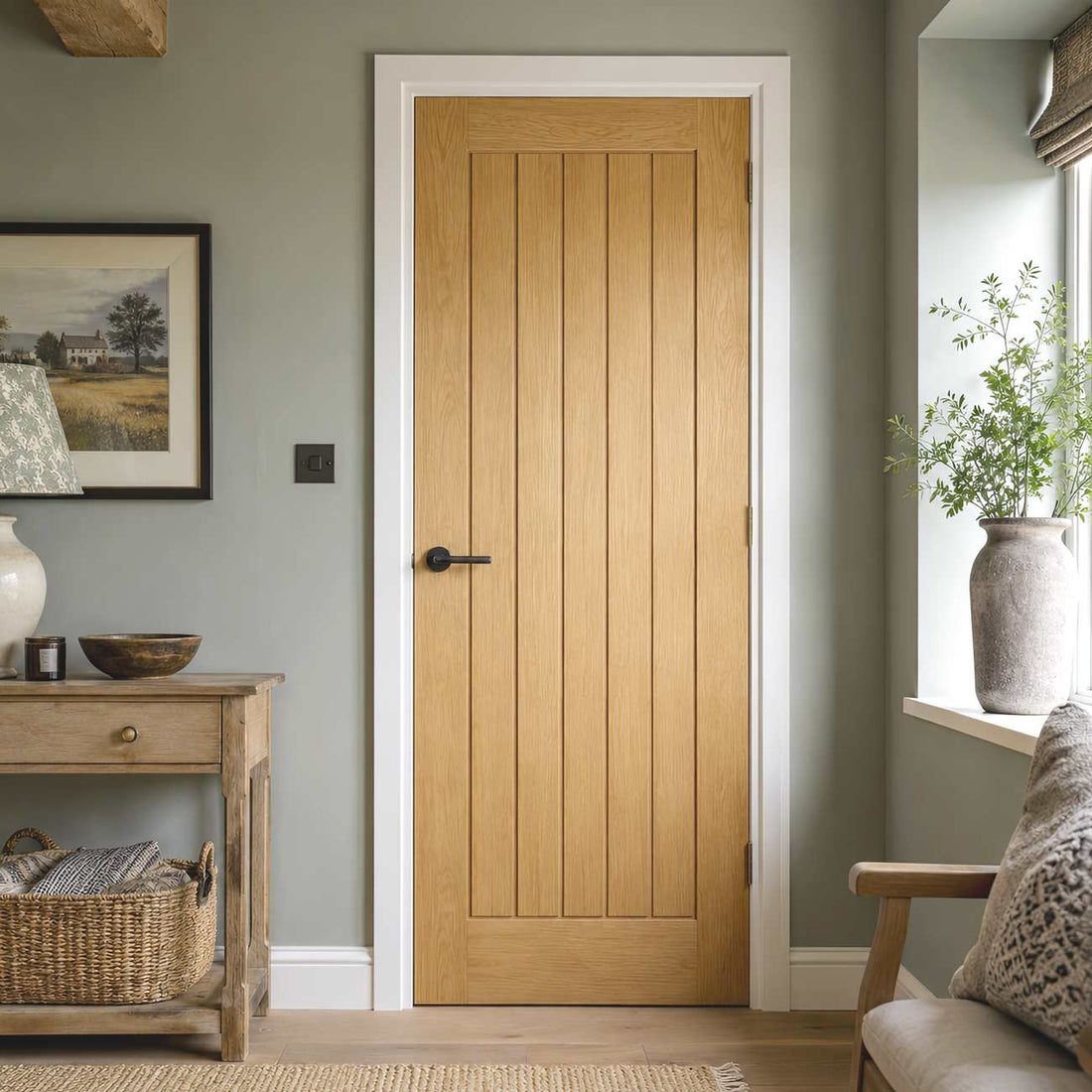 Mexicano Oak Internal Door - Vertical Lining - Prefinished – Direct Doors
