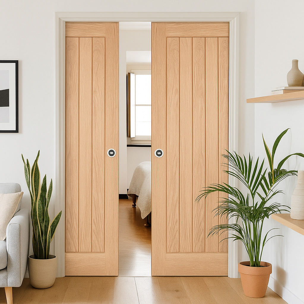 Mexicano Oak Double Evokit Pocket Door