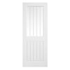 Mexicano Textured Moulded - Clear Glass with Frosted Lines - White Primed