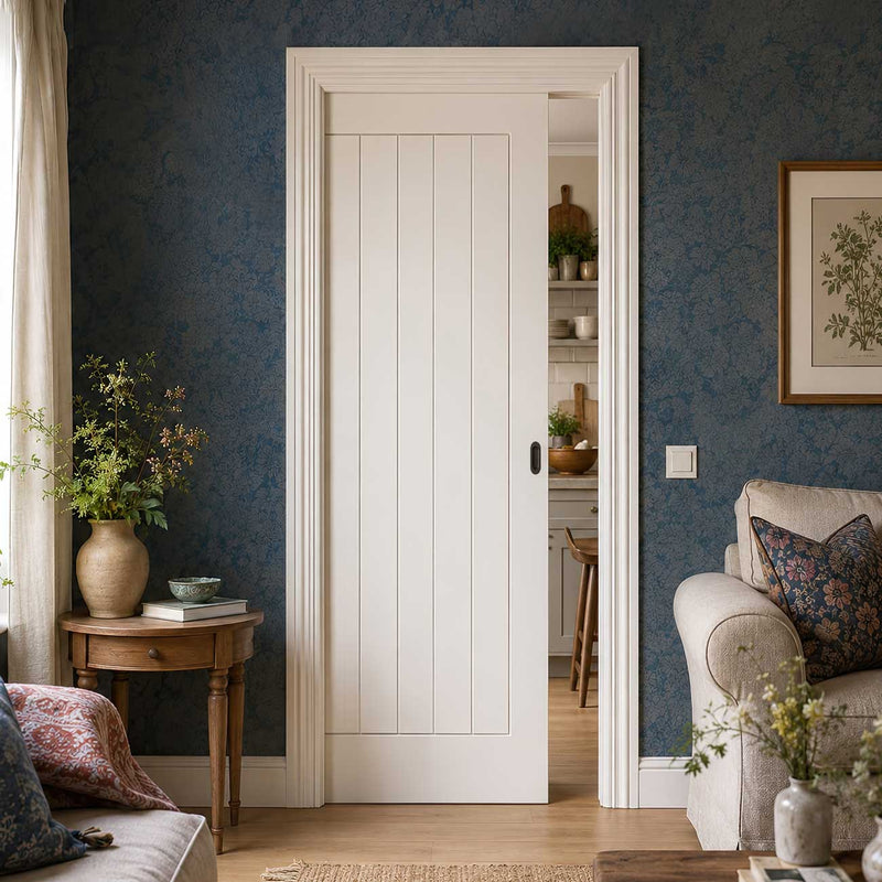 Mexicano Single Evokit Pocket Door - White Primed