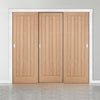 Minimalist Wardrobe Door & Frame Kit - Three Belize Oak Door - Prefinished