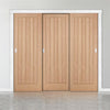 Minimalist Wardrobe Door & Frame Kit - Three Belize Oak Door - Prefinished