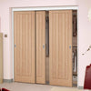Minimalist Wardrobe Door & Frame Kit - Belize Oak Door - Unfinished