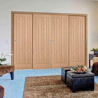 Image: Minimalist Wardrobe Door & Frame Kit - Belize Oak Door - Prefinished