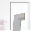 Made to Size Thruframe Interior Mist Grey Primed Door Lining Frame and Modern Architrave Set - Suits Double Doors