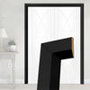 Made to Size Double Interior Black Primed Door Lining Frame and Modern Architrave Set