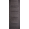 Premium Single Sliding Door & Wall Track - Vancouver Flush Ash Grey Door - Prefinished