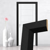 Made to Size Single Interior Black Primed MDF Door Lining Frame and Modern Architrave Set