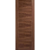 Premium Double Sliding Door & Wall Track - Vancouver 5 Panel Flush Walnut Door - Prefinished