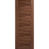Premium Double Sliding Door & Wall Track - Vancouver 5 Panel Flush Walnut Door - Prefinished