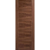 Premium Double Sliding Door & Wall Track - Vancouver 5 Panel Flush Walnut Door - Prefinished