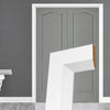 Made to Size Double Interior White Primed Door Lining Frame and Modern Architrave Set