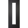 Top Mounted Black Sliding Track & Door - Monaco Black Internal Door - Clear Glass - Laminated