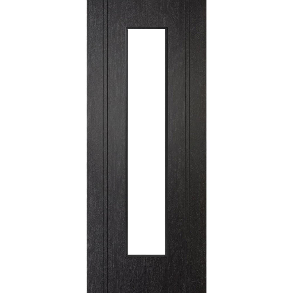 Monaco Black Internal Door- Clear Glass - Laminated