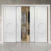 Minimalist Wardrobe Door & Frame Kit - Four Montpellier 3 Panel Doors - White Primed